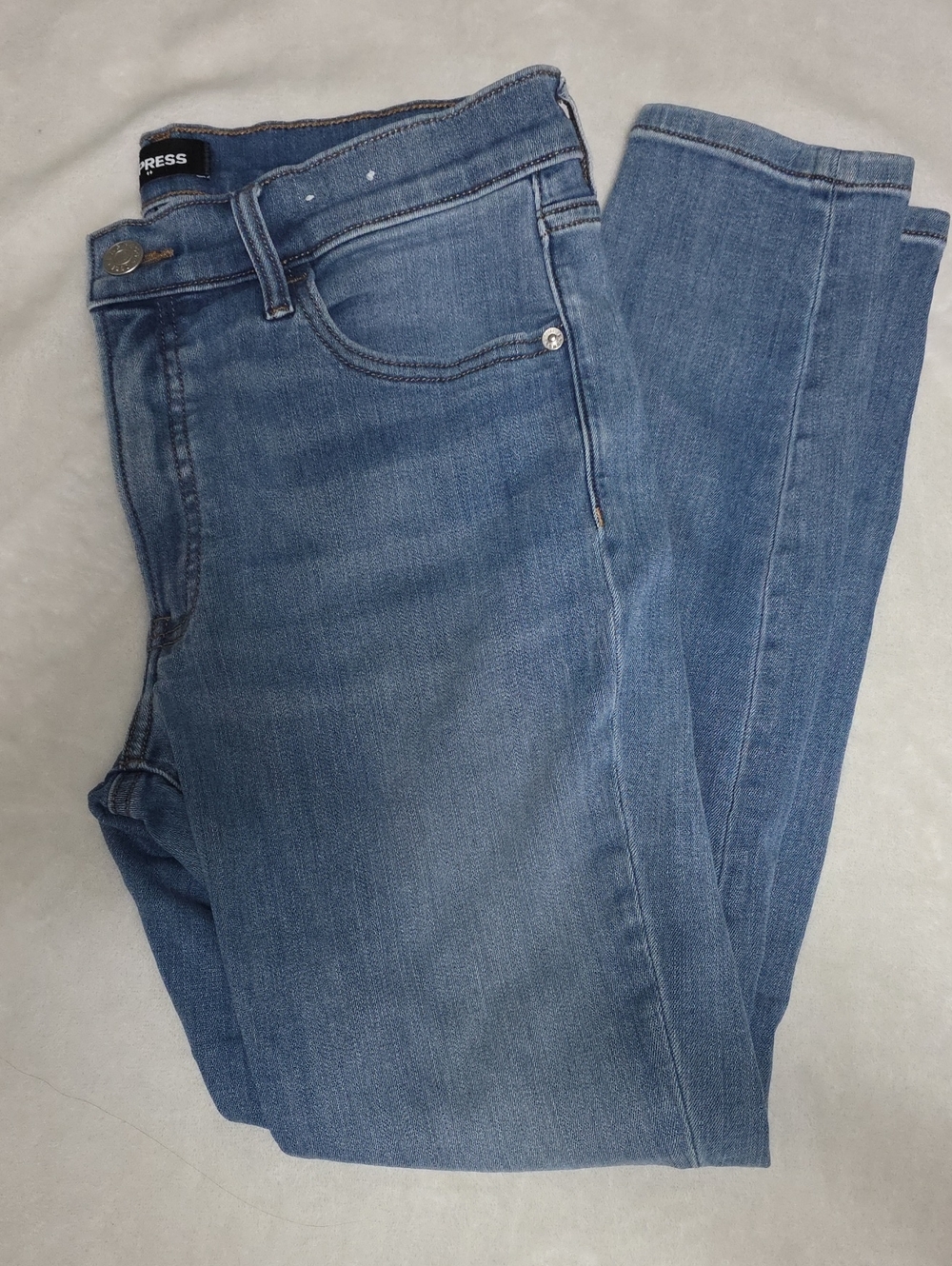 Express Skinny Midrise Blue Denim Jeans